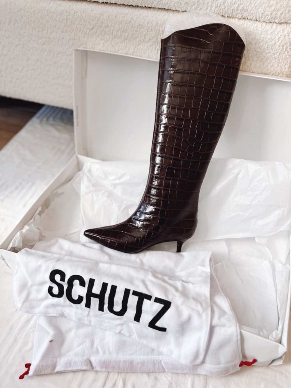 SCHUTZ 5 NIB $278msrp Women's Maryana Lo Leather Boot - Picture 7 of 9
